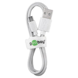 Cable de carga y sincronización USB-C a USB-A macho de 0.5m blancos