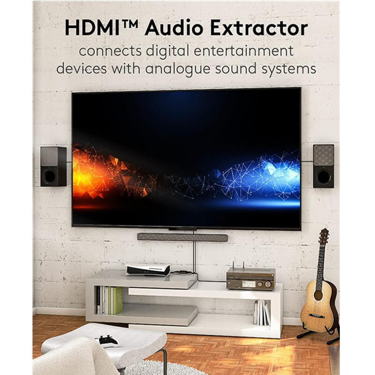 Extractor de audio HDMI™ de resolución 4K a 60 Hz, negro