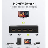 Switch manual HDMI™ 4 a 1 de resolución 4K a 60 Hz, negro