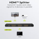 Splitter o Divisor HDMI™ 1 a 2 de resolución 4K 60 Hz, negro