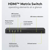 Switch Matriz HDMI™ 4 a 2 de resolución 4K 60 Hz, negro