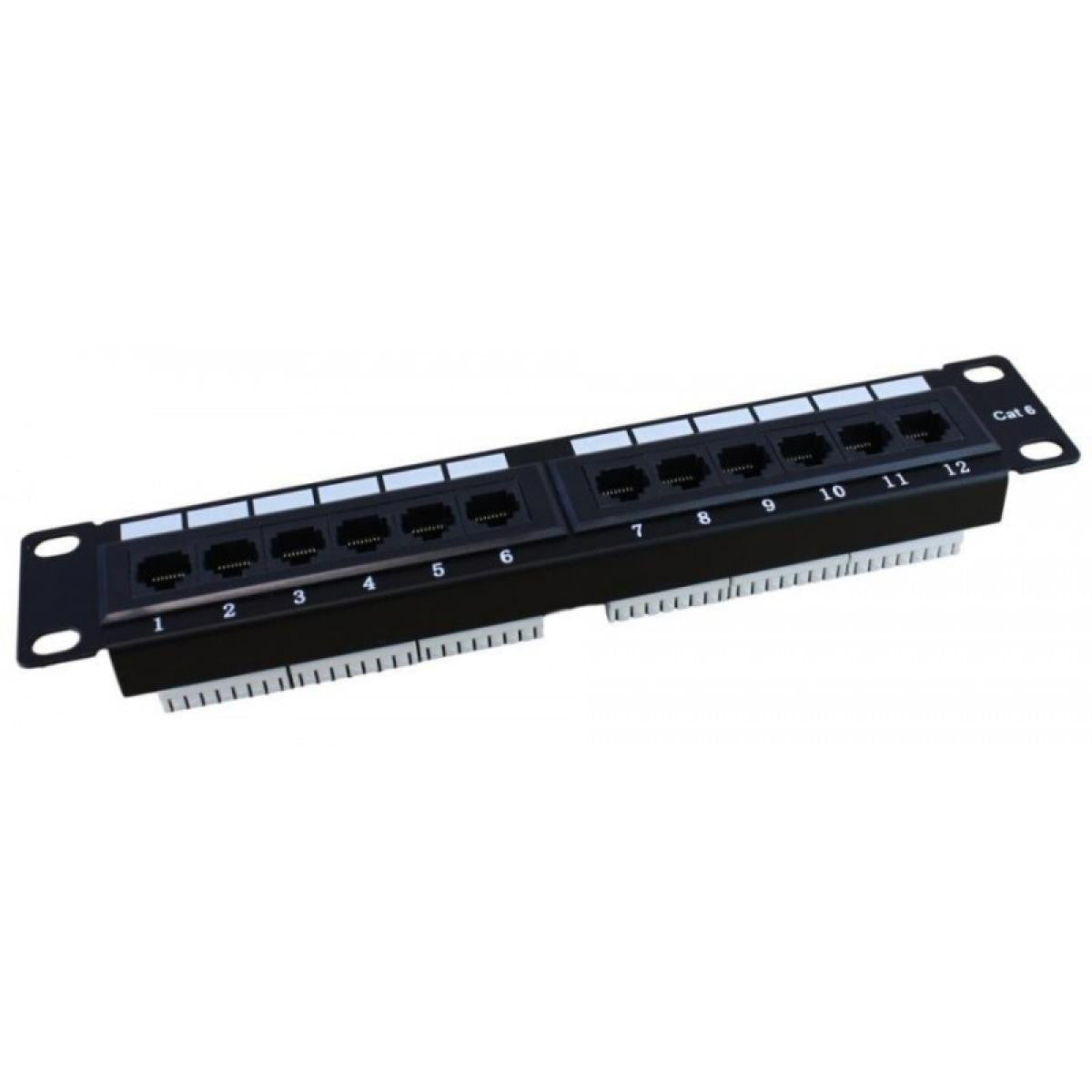 Patch panel de 10 de 12 conexiones Cat 6 UTP