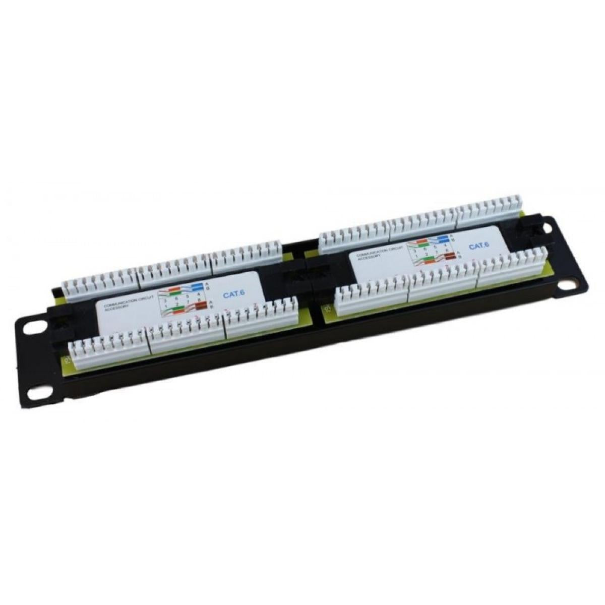 Patch panel de 10 de 12 conexiones Cat 6 UTP