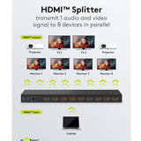 Splitter o Divisor HDMI™ 1 a 8 de resolución 4K 60 Hz, negro