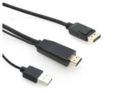 Cable direccional Hdmi a Displayport de 1 metro de color Negro