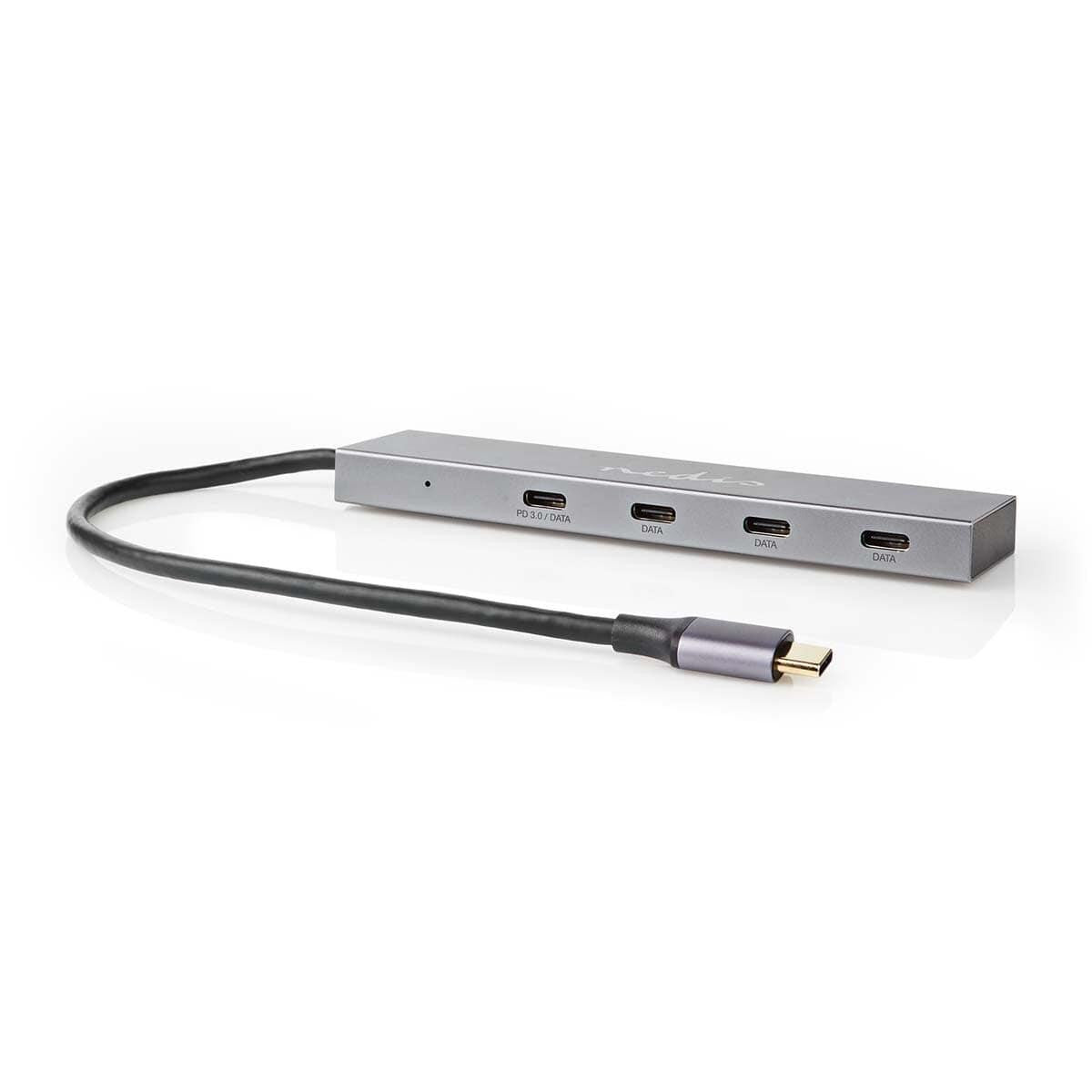 HUB GEN 3.2 10 Gbps 1 x USB-C macho a 4 x Puertos USB-C hembra con 1 x carga rápida PD 3.0