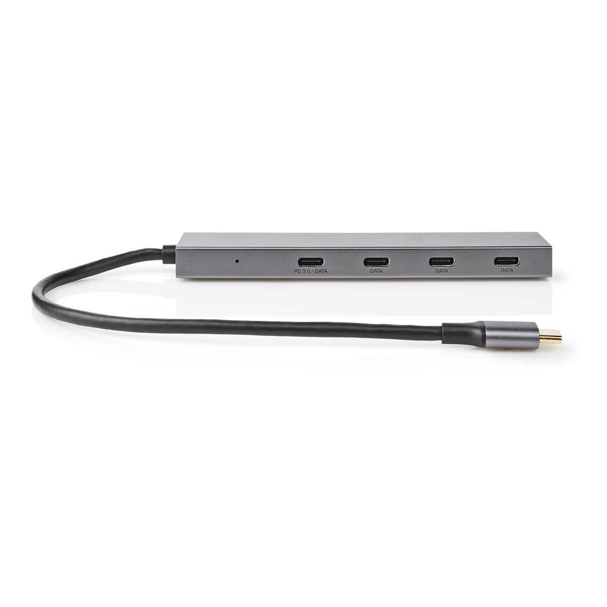 HUB GEN 3.2 10 Gbps 1 x USB-C macho a 4 x Puertos USB-C hembra con 1 x carga rápida PD 3.0