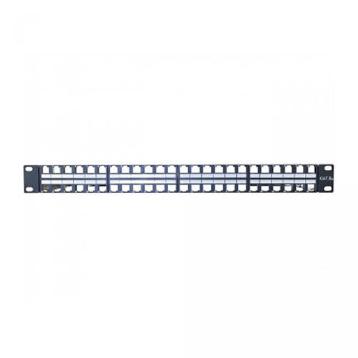 Panel para rack 19 de 1U y 48 puertos STP Keystone con cables de apoyo