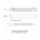 Regleta de 7 Schuko + 2 USB A con interruptor enrackable para 19 y cable de 1.8m de longitud