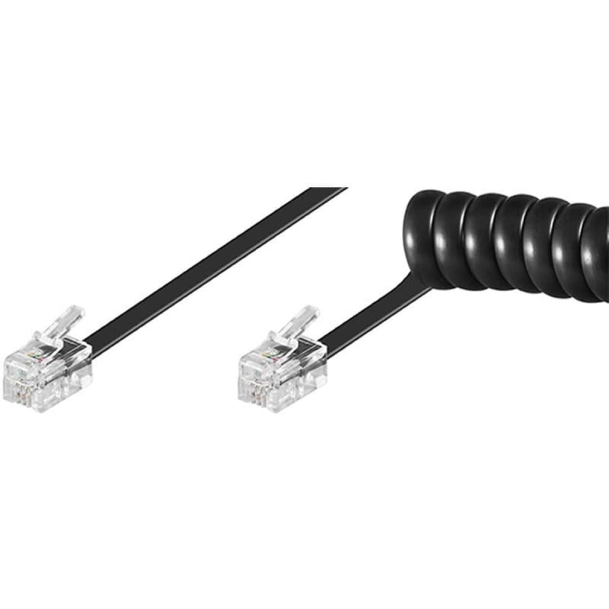 Cable en espiral para auricular de teléfono de 2 metros de longitud