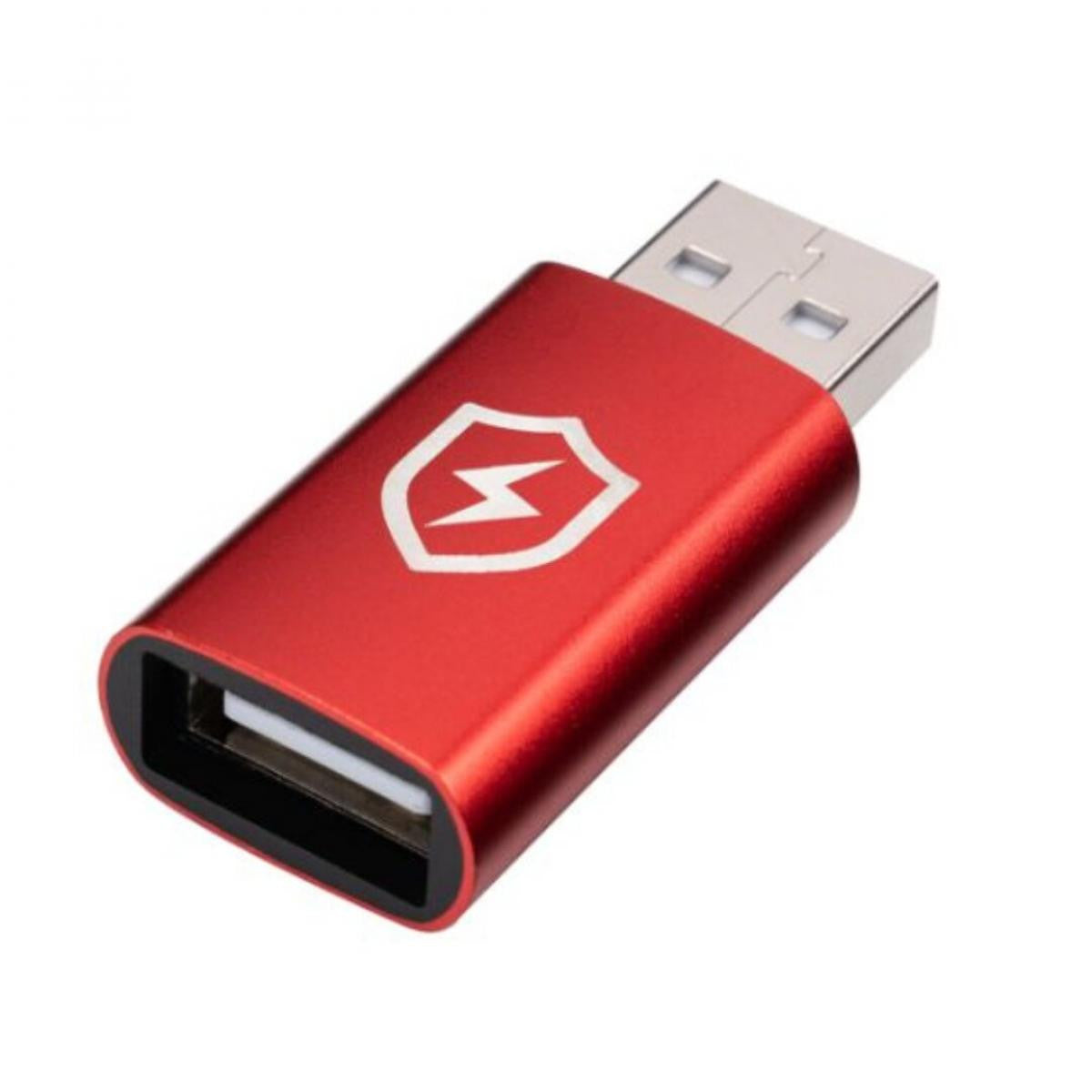 Adaptador de bloqueo de datos USB-A de carga segura MicroConnect | 5V a 2,4A | 12W | Rojo