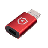 Adaptador bloqueador de datos USB-A a USB-C de carga segura MicroConnect | 5V a 2,4A | 12W | Rojo