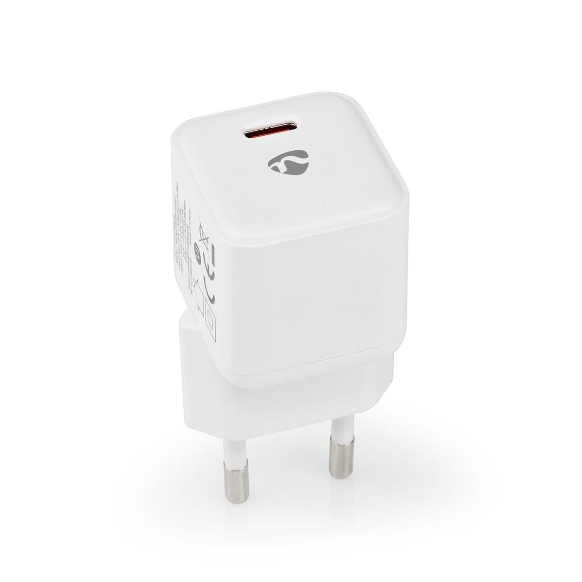 Cargador de pared 20 vatios | Función de carga rápida | 1,67 / 2,22 / 3,0 A | Número de salidas: 1 | 1 x USB-C | Blanco