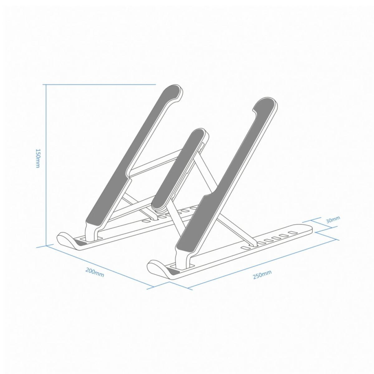 Soporte de Sobremesa Ajustable para Portátil / Tablet - Gris Oscuro