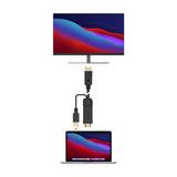 Cable Conversor Activo HDMI 2.0 + USB Alim. a DISPLAYPORT V1.2, HDMI/M-USB/M-DP/M | 1.8M | Negro