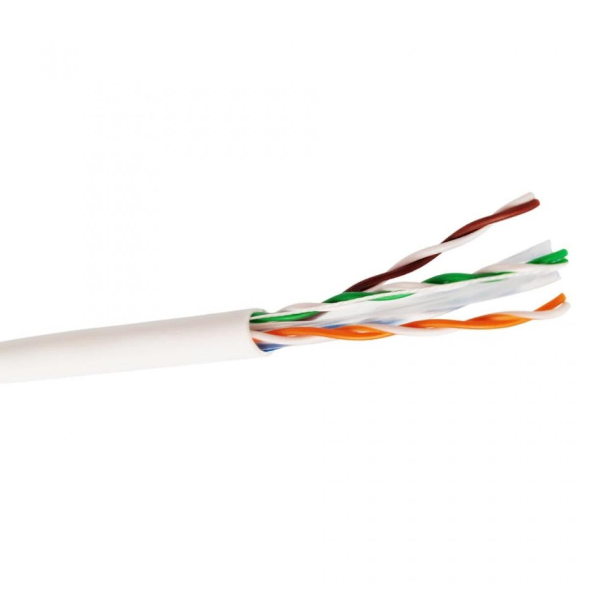 Bobina de cable de red RJ45 Cat.6 UTP de 305 metros | CCA LSZH CPR-Dca  | Rígido | Blanco