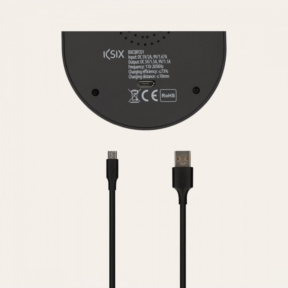 Cargador inalámbrico sobremesa Ksix de 10W | Tecnología Qi | Fast charge | Negro