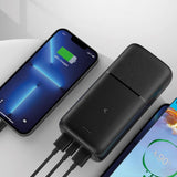 Powerbank Ksix Supra 30.000 mAh | 20 W | Power Delivery | 3 puertos de salida | Incluye cable USB-A a USB-C | Negro