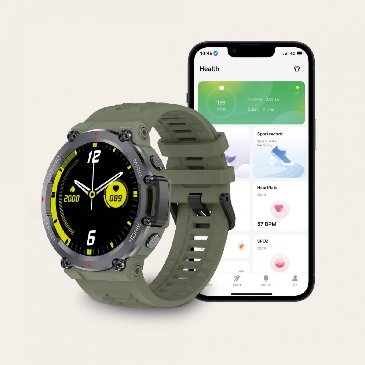 Smartwatch Ksix Oslo Pantalla 1,5" Multitáctil | 5 días | Modos multideporte y salud | Asistentes de voz | Sumergible