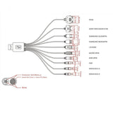 Cable de carga USB HQ multi cargador con múltiples conexiones