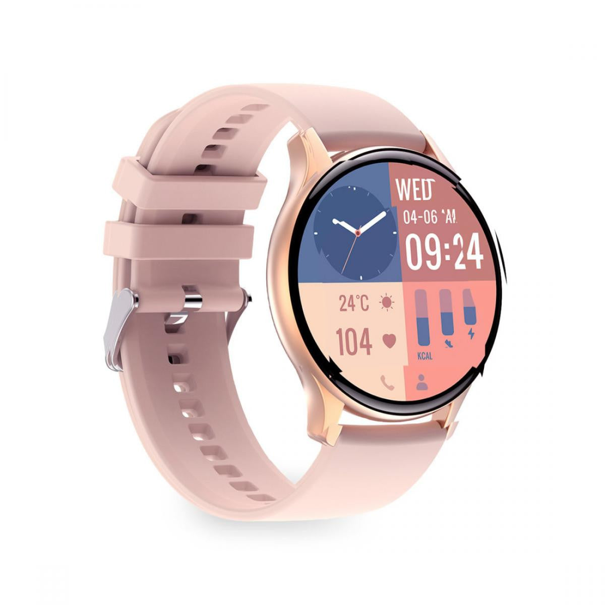 Smartwatch Ksix Core - Pantalla 1,43”- Aut. 5 días - Modo deporte y salud - Llamadas - Asistentes de voz -Sumergible -  Rosa