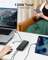 Powerbank VEGER - 25000mAh - móviles y portátiles - conectores Lightning/USB-A,C - Carga rápida de 130W para portátil