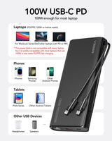 Powerbank VEGER - 25000mAh - móviles y portátiles - conectores Lightning/USB-A,C - Carga rápida de 130W para portátil