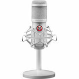 Micrófono Streaming MARSGAMING - Estudio Profesional LED | Mute | USB+Jack 3.5mm | Blanco