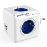 Toma Enchufes Powercube de 4 Conexiones + 2 x USB Carga