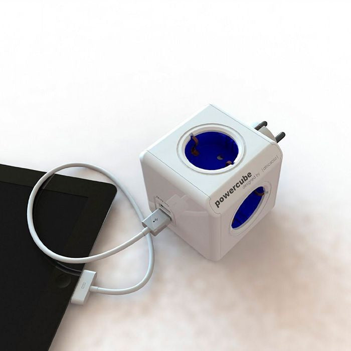 Toma Enchufes Powercube de 4 Conexiones + 2 x USB Carga