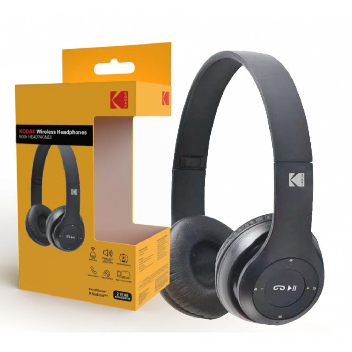 AURICULARES INALAMBRICOS WIRELESS HEADPHONES CON MICRO KODAK - NEGRO