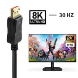 Cable Displayport v1.4 de | 8K@30hz | 5K@60hz | 4K@120hz  | Compatible Hdcp 2.2 | 3D y HDR Dinámico - De distintas medidas