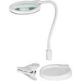 Lámpara LED con lupa de pie/pinza | 6 W | Blanco