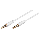 Cable Jack 3.5 de 4 Contactos Audio y Video M/M Blanco - De distintas medidas