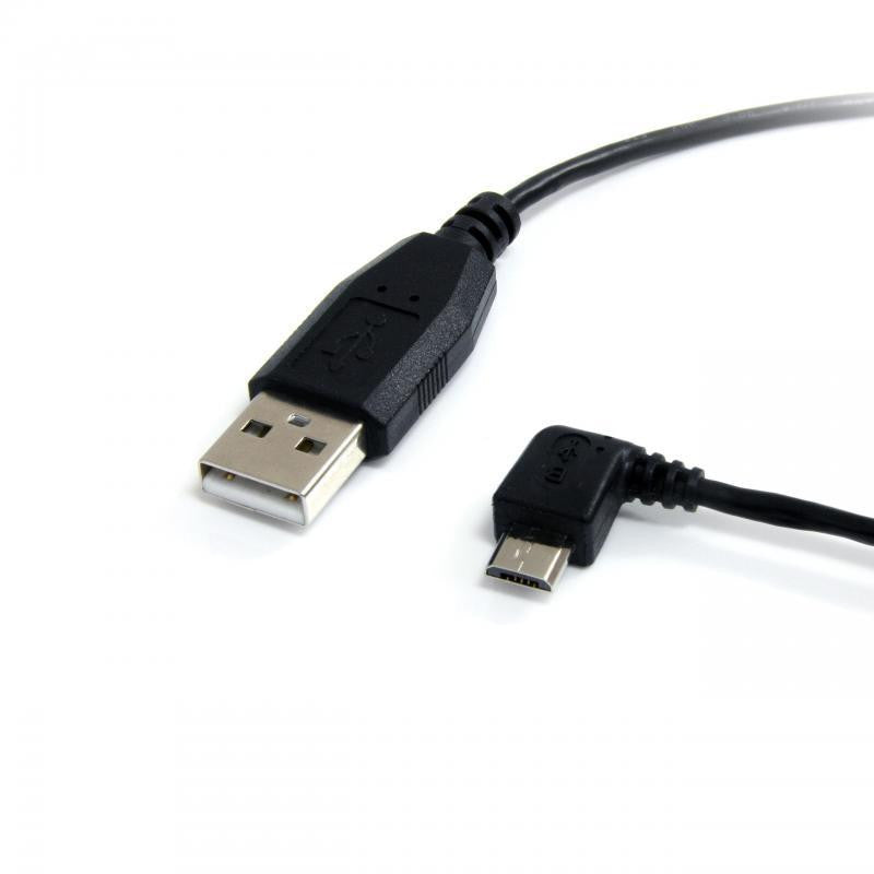 Cable Microusb en Codo de Distintas medidas - Negro