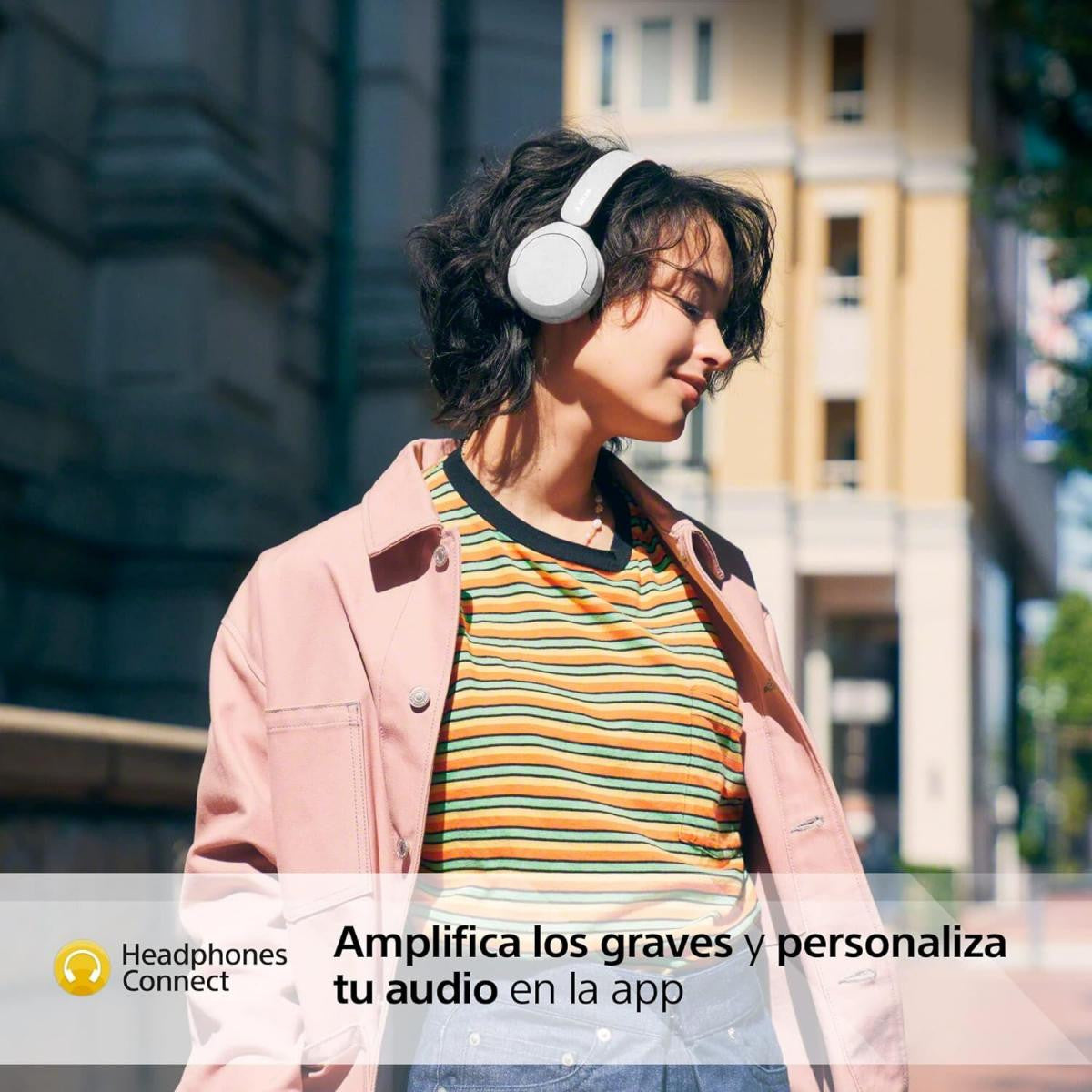 Sony Auriculares Inalámbricos Bluetooth, hasta 50 Horas de Autonomía con Carga Rápida y Estilo Diadema - Blancos