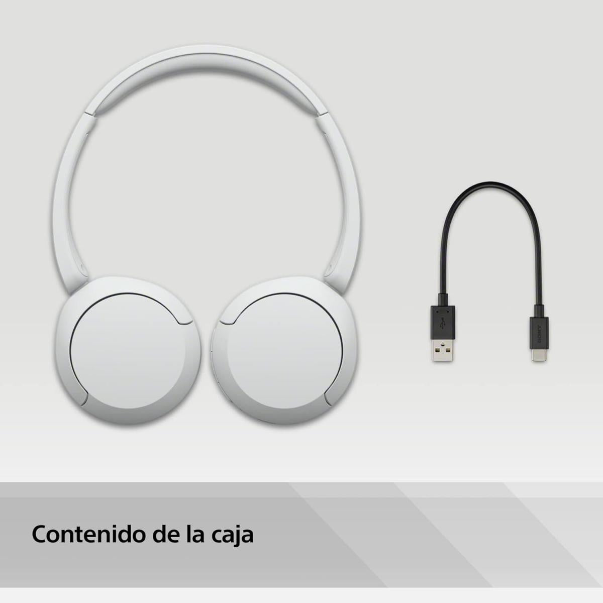 Sony Auriculares Inalámbricos Bluetooth, hasta 50 Horas de Autonomía con Carga Rápida y Estilo Diadema - Blancos