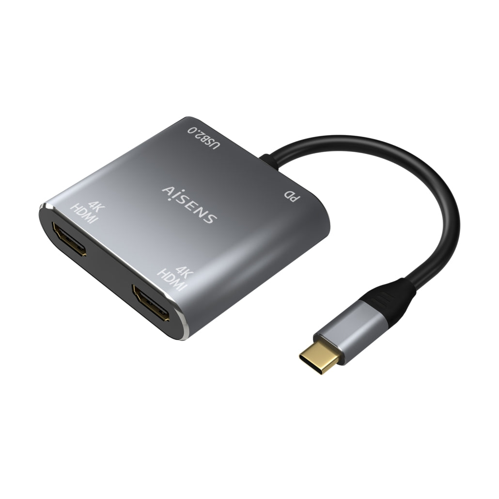 Conversor USB-C a 2XHDMI 4K SST MST/USB2.0/USB-C PD 60W