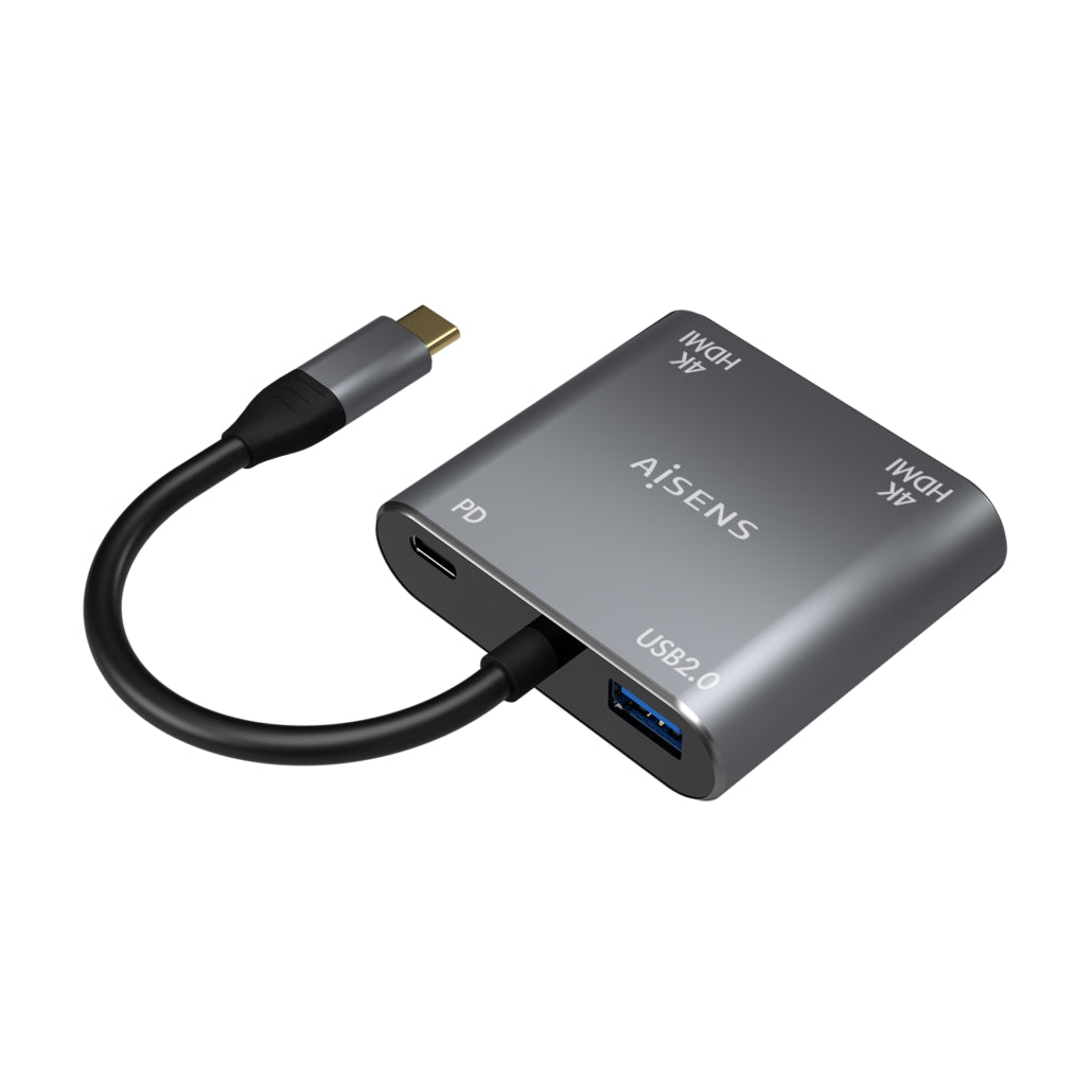 Conversor USB-C a 2XHDMI 4K SST MST/USB2.0/USB-C PD 60W