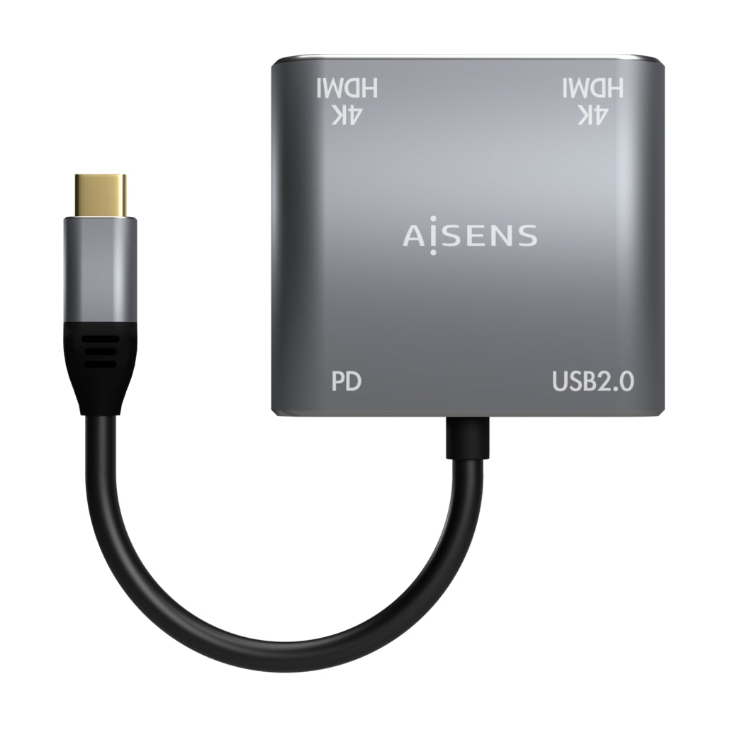 Conversor USB-C a 2XHDMI 4K SST MST/USB2.0/USB-C PD 60W