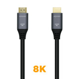 Cable HDMI V2.1 Ultra Alta Velocidad 8K@60Hz 48Gbps, A/M-A/M, Gris/Negro, 1m