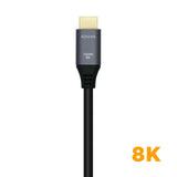 Cable HDMI V2.1 Ultra Alta Velocidad 8K@60Hz 48Gbps, A/M-A/M, Gris/Negro, 1m