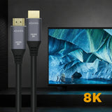 Cable HDMI V2.1 Ultra Alta Velocidad 8K@60Hz 48Gbps, A/M-A/M, Gris/Negro, 1m