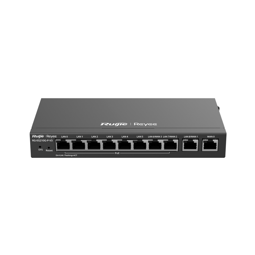 Reyee Router PoE Controlador Cloud 8 Puertos PoE+ RJ45 GE + 2 Puertos RJ45 GE 10 Puertos RJ45 10/100 /1000 Mbps