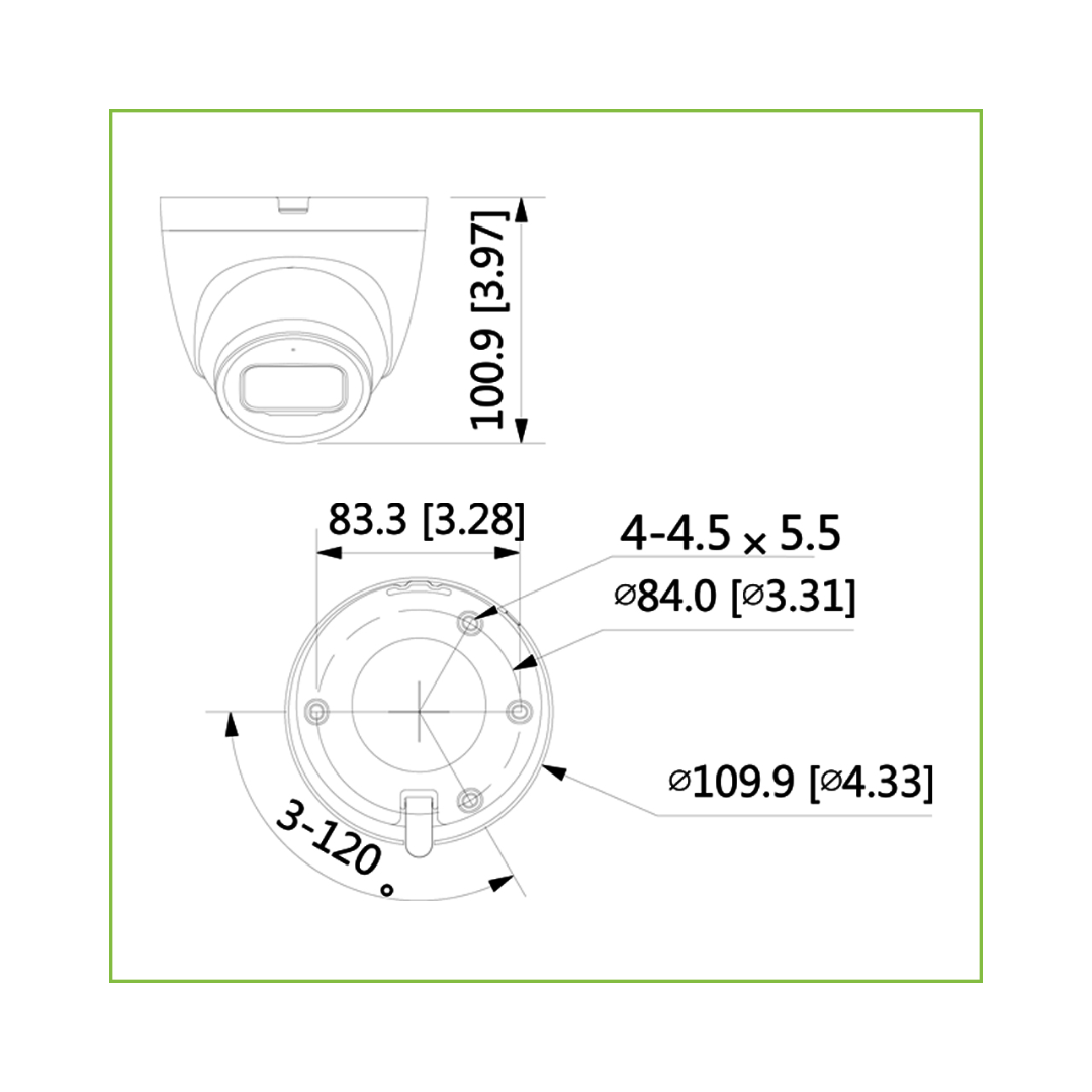 Domo IP H265 2M DN SMART Starlight IVS IR30m 2.8mm IP67 PoE SD MIC color negro