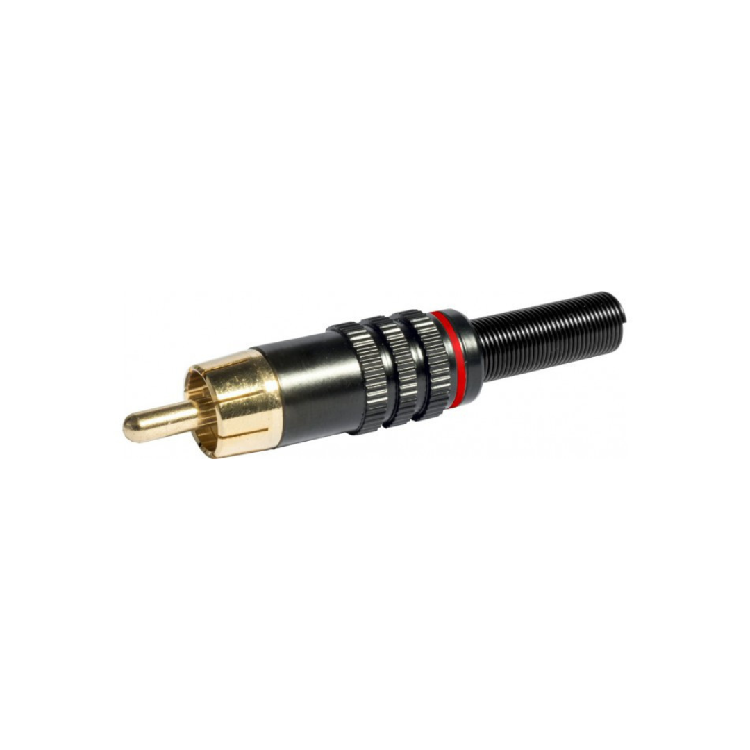 Conector Rca Macho con Anillo Rojo Para Soldar Adaptadores Audio