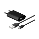 Juego de Carga Micro-usb 2 en 1 Goobay, Negro [Fuente Alimentación 1,0 A con Cable Incluido]