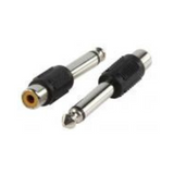 Conector Jack Mono 6.35mm Macho a RCA Hembra con estructura de plástico