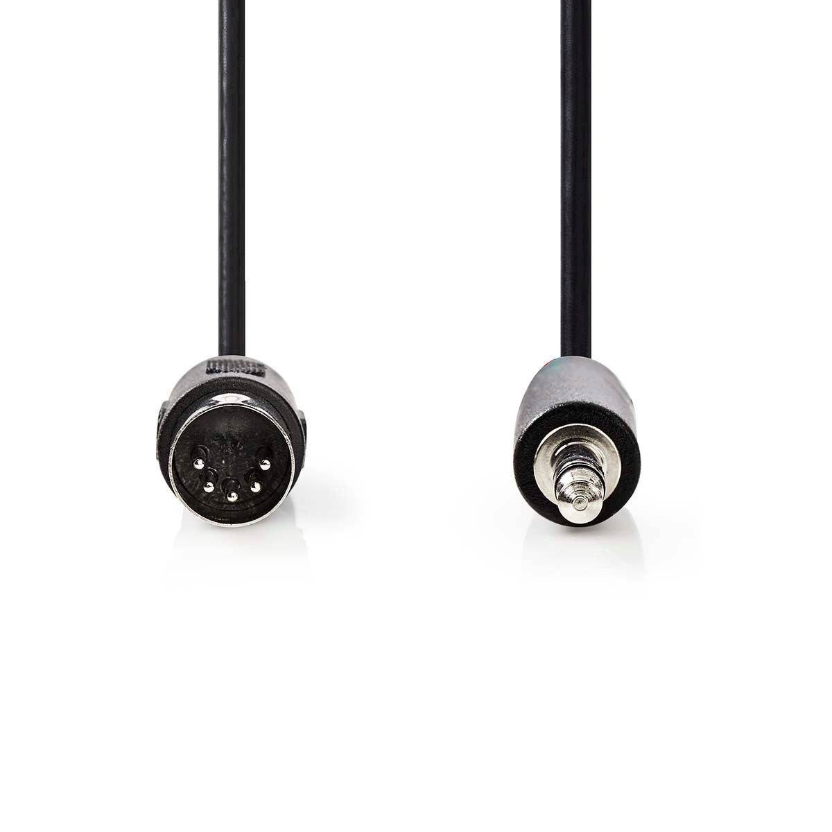 Cable de Audio DIN 5 pines macho | 3.5 mm Macho | Niquelado | 2.00 m | Redondo | PVC | Negro