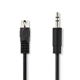 Cable de Audio DIN 5 pines macho | 3.5 mm Macho | Niquelado | 2.00 m | Redondo | PVC | Negro